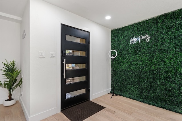 entrance foyer featuring light wood-type flooring