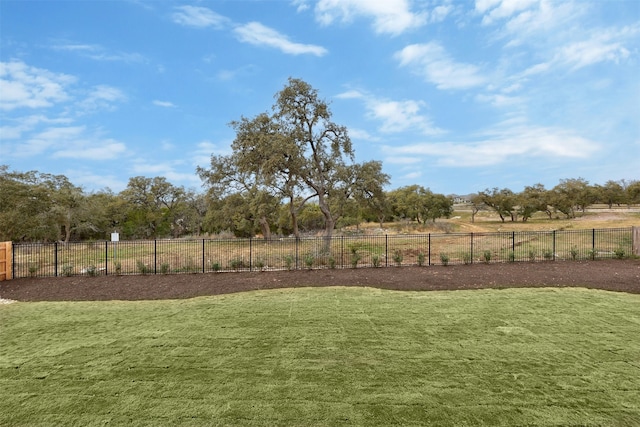 view of yard with a rural view