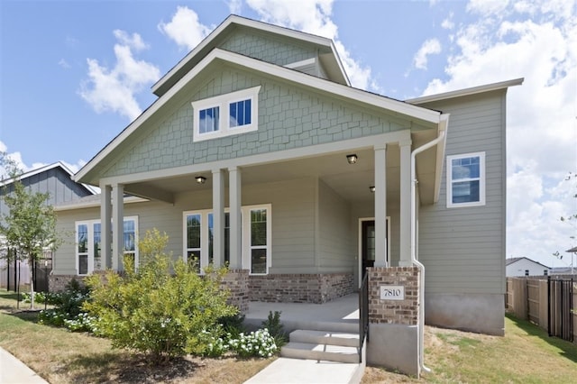 craftsman house with a porch