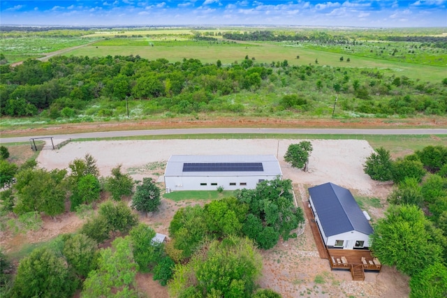 drone / aerial view with a rural view