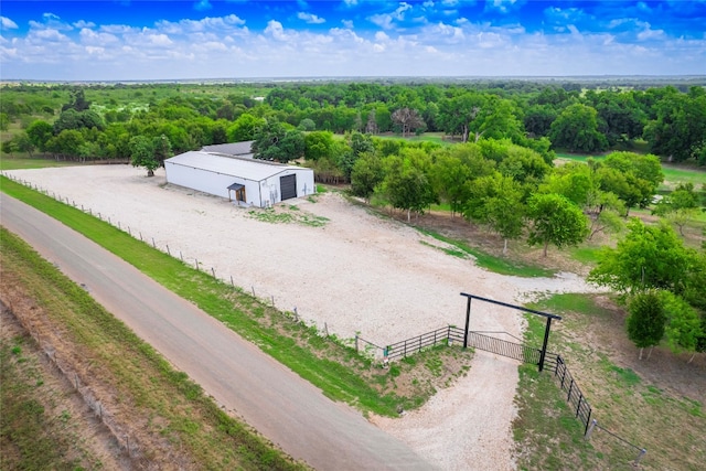 bird's eye view with a rural view