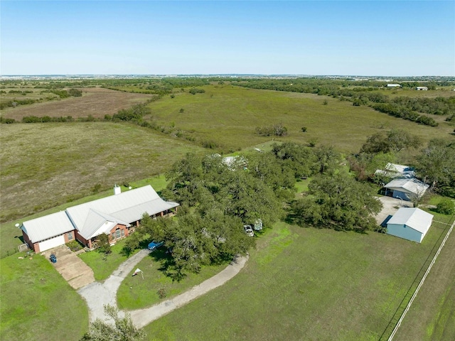 bird's eye view with a rural view