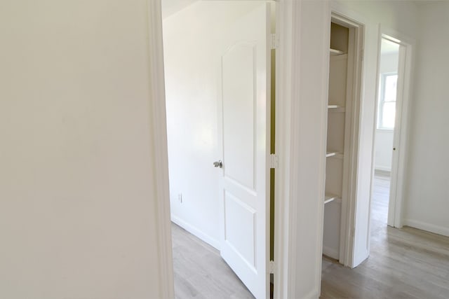 hall featuring light hardwood / wood-style flooring