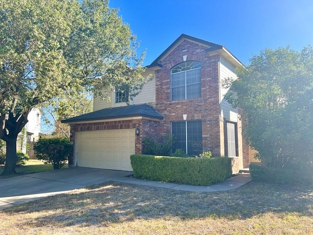 view of property featuring a garage