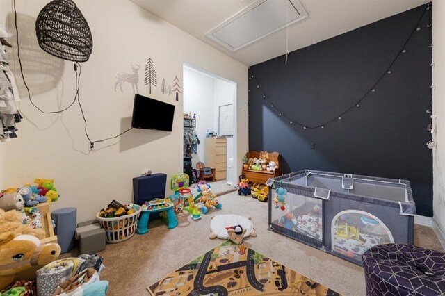 game room featuring carpet