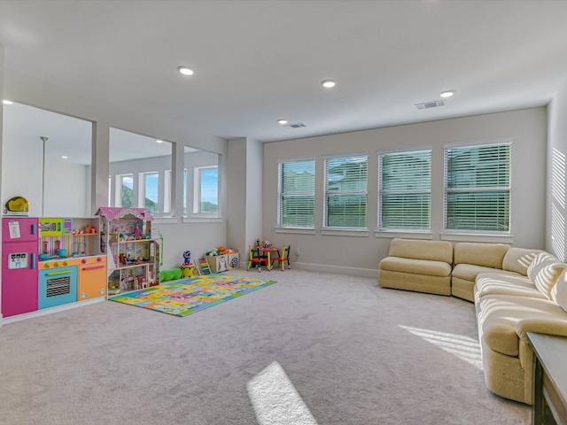 game room featuring carpet