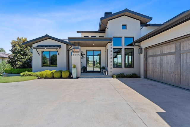 contemporary house with a garage