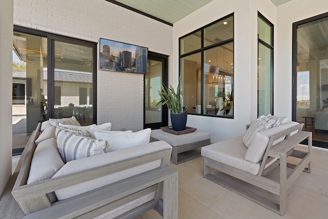 view of patio with an outdoor hangout area