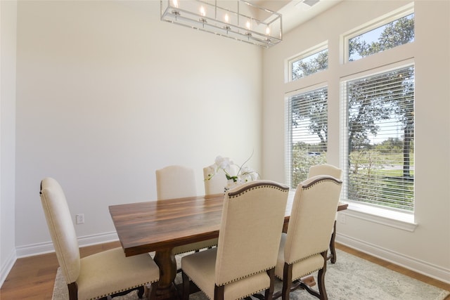 dining room with hardwood / wood-style floors