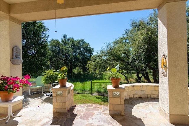 view of patio with fence