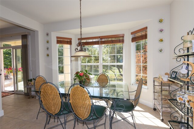 view of tiled dining area