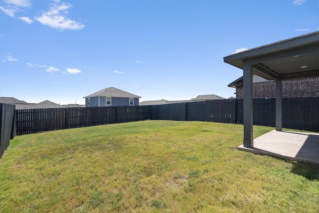 view of yard with a patio area