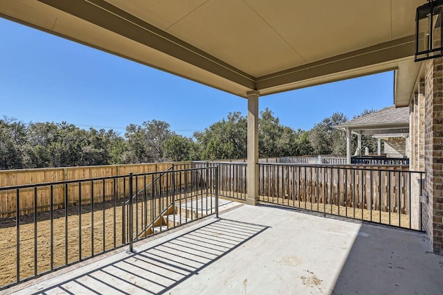 view of patio with a fenced backyard