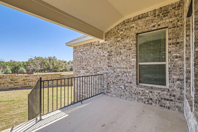 balcony featuring a patio area