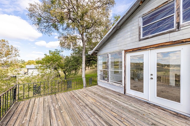 deck featuring french doors