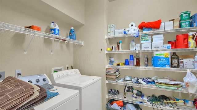 laundry area featuring independent washer and dryer