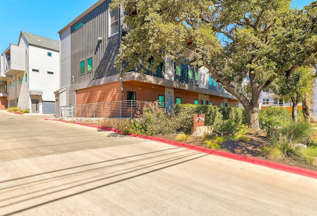 view of property with a garage