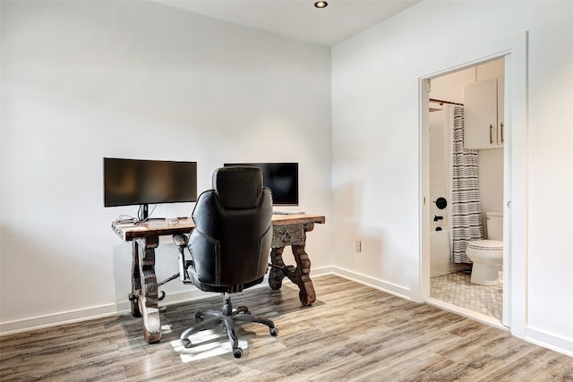 office featuring hardwood / wood-style floors