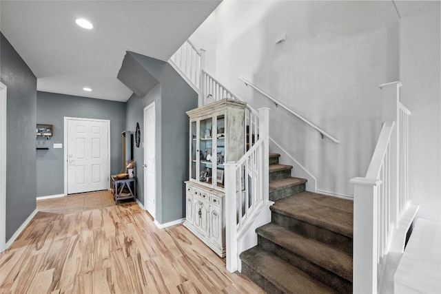 interior space featuring light wood-type flooring