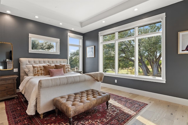 bedroom with hardwood / wood-style flooring