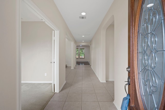 view of tiled entrance foyer