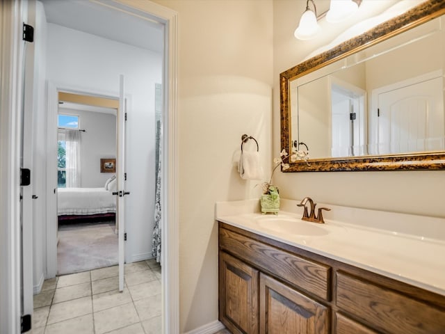 bathroom featuring vanity and tile patterned floors