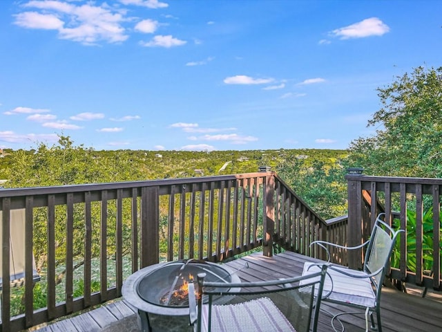 717 Fallow, Horseshoe Bay, TX 78657 - deck featuring an outdoor fire pit