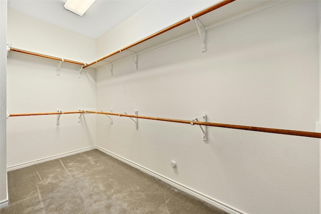 spacious closet with dark carpet