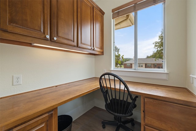 office featuring built in desk