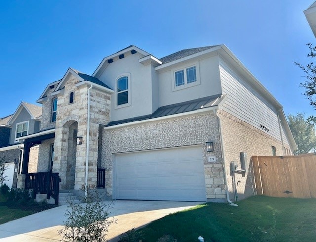 view of front facade with a garage