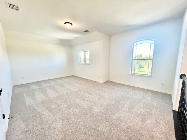 carpeted spare room featuring a wealth of natural light