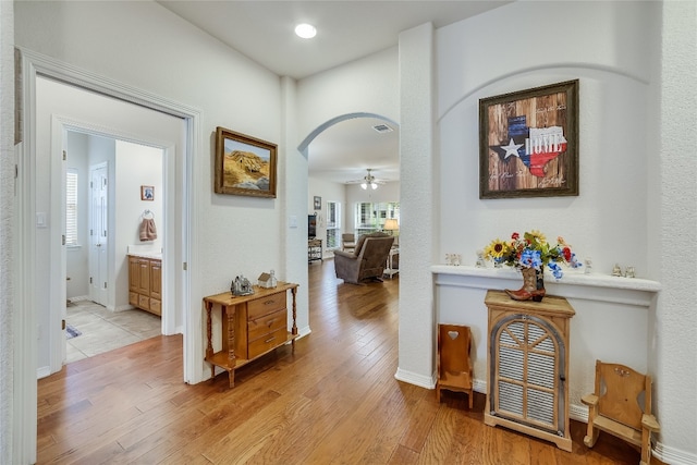 hallway featuring light hardwood / wood-style flooring