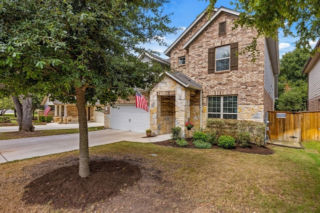 view of front of house with a garage