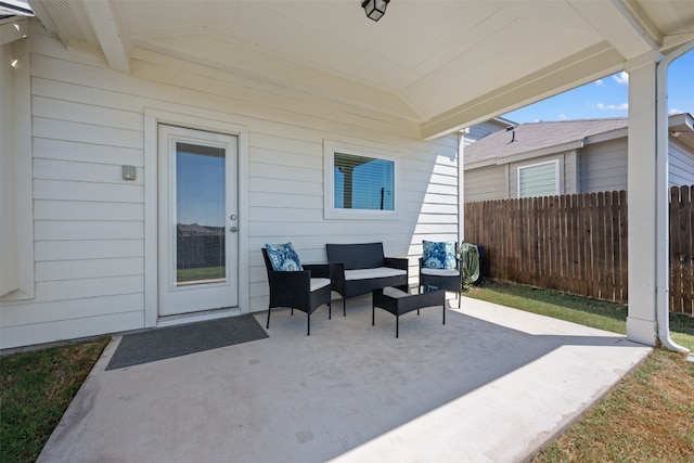 view of patio / terrace with an outdoor living space