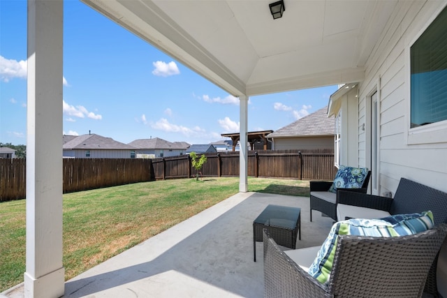 view of patio / terrace featuring an outdoor hangout area