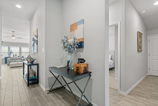 hallway featuring light hardwood / wood-style flooring