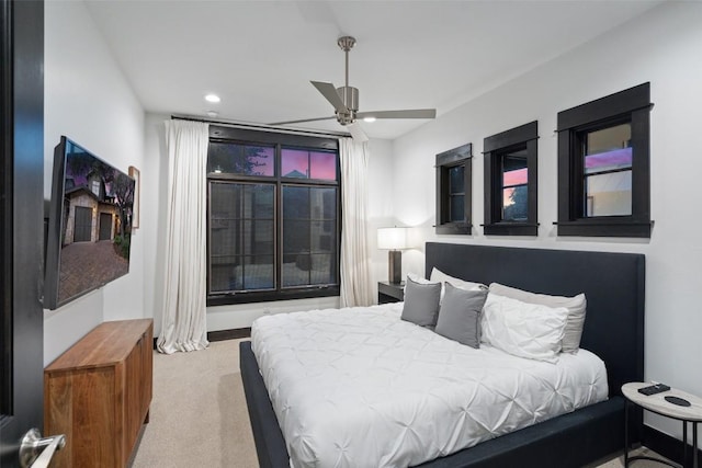 2105 Keeneland Cv Unit 6, Spicewood, TX 78669 - carpeted bedroom with recessed lighting and a ceiling fan
