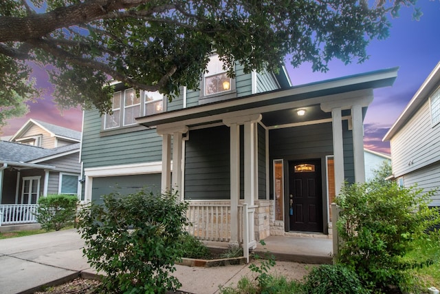 view of front of home featuring a porch