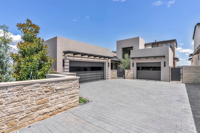 contemporary house featuring a garage