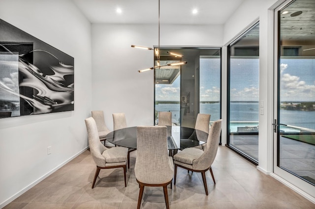 dining room featuring an inviting chandelier