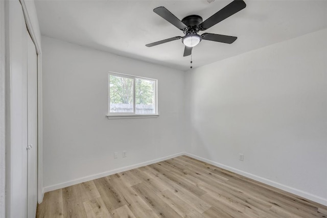 2110 Malvern Hill Dr, Austin, TX 78745 - spare room with light wood-type flooring, baseboards, and ceiling fan