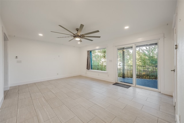 unfurnished room featuring ceiling fan