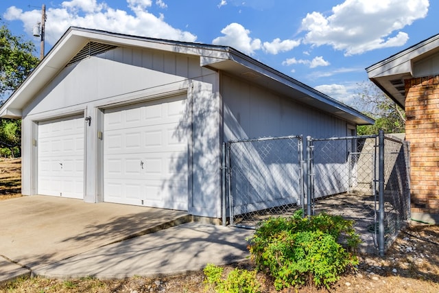 view of garage