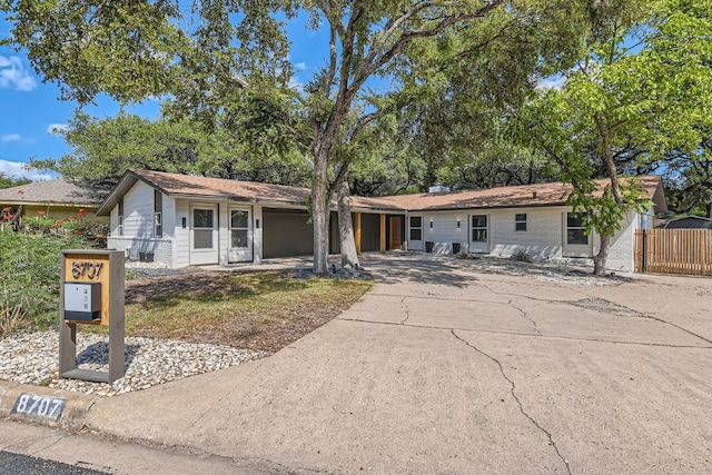 view of single story home