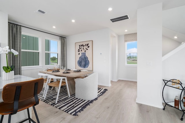 living room featuring light hardwood / wood-style floors