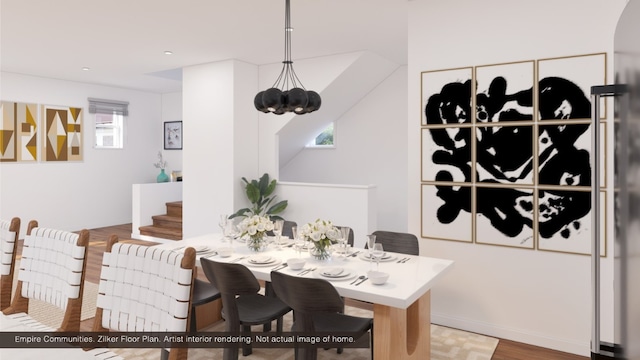 dining room featuring light hardwood / wood-style flooring