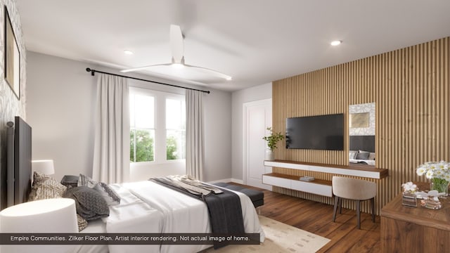 bedroom featuring hardwood / wood-style flooring