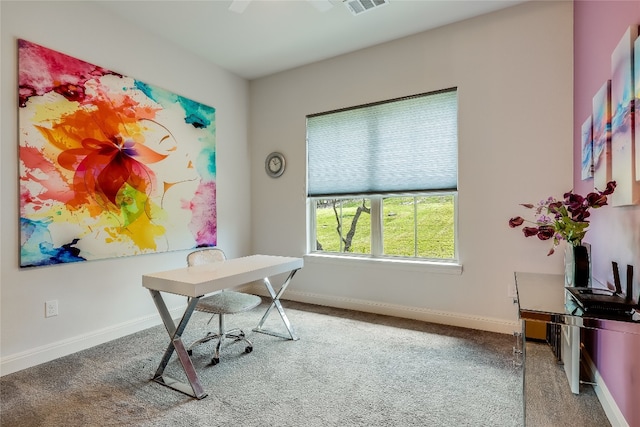 office area featuring carpet floors