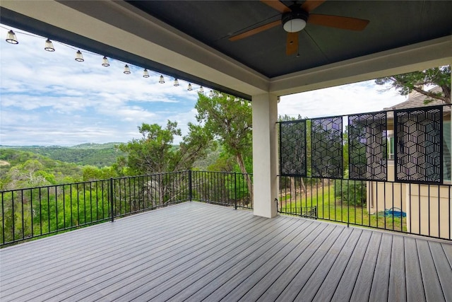 19108 Excursion Falls Way, Jonestown, TX 78645 - wooden deck with ceiling fan