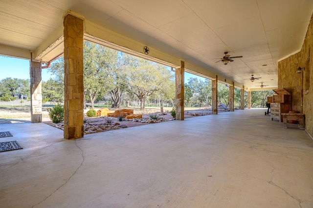 view of patio / terrace with ceiling fan